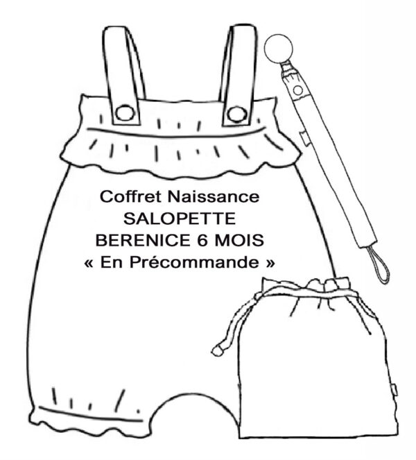 Coffret Naissance Salopette BERENICE - 6 mois