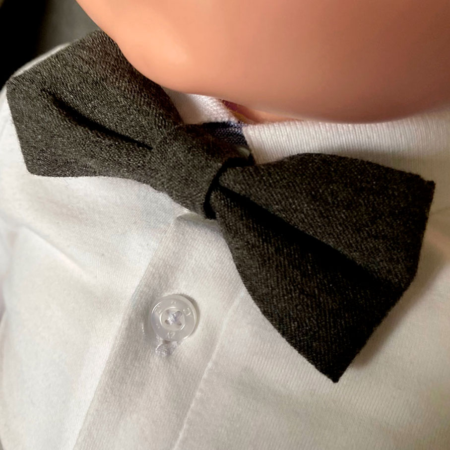 Noeud papillon chic ALFRED en tissu recyclé fabriqué à partir de vêtements adultes recyclés